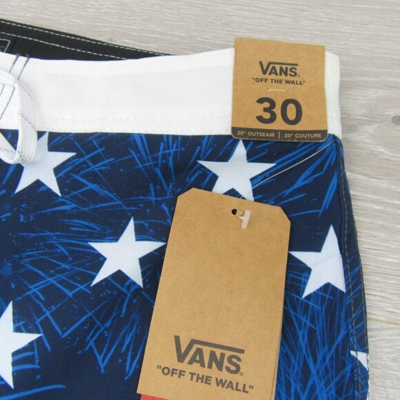 Vans Era USA American Flag Boardshort Swim Trunks Men's Size 30 NEW - Picture 7 of 15